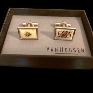 Van Heusen Black Jack Cufflinks  New Old Stock in box.